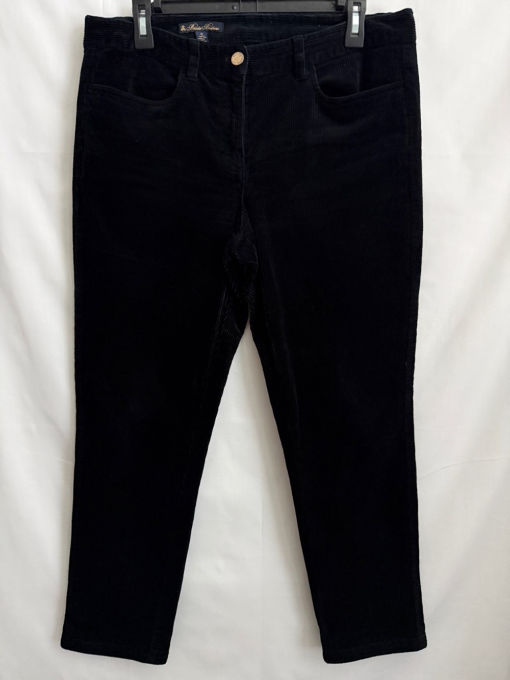 Brooks Brothers Women’s Straight Leg Plush Corduroy Pants Sz 10 Black High Rise